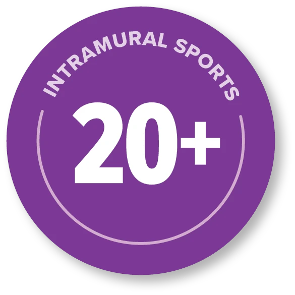 More than 20 intramural sports.