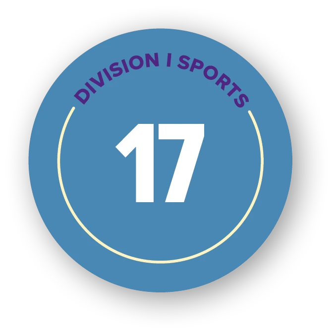 17 Division I sports.