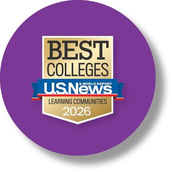 U.S. News & World Report Best Colleges Learning Communities 2026 badge.